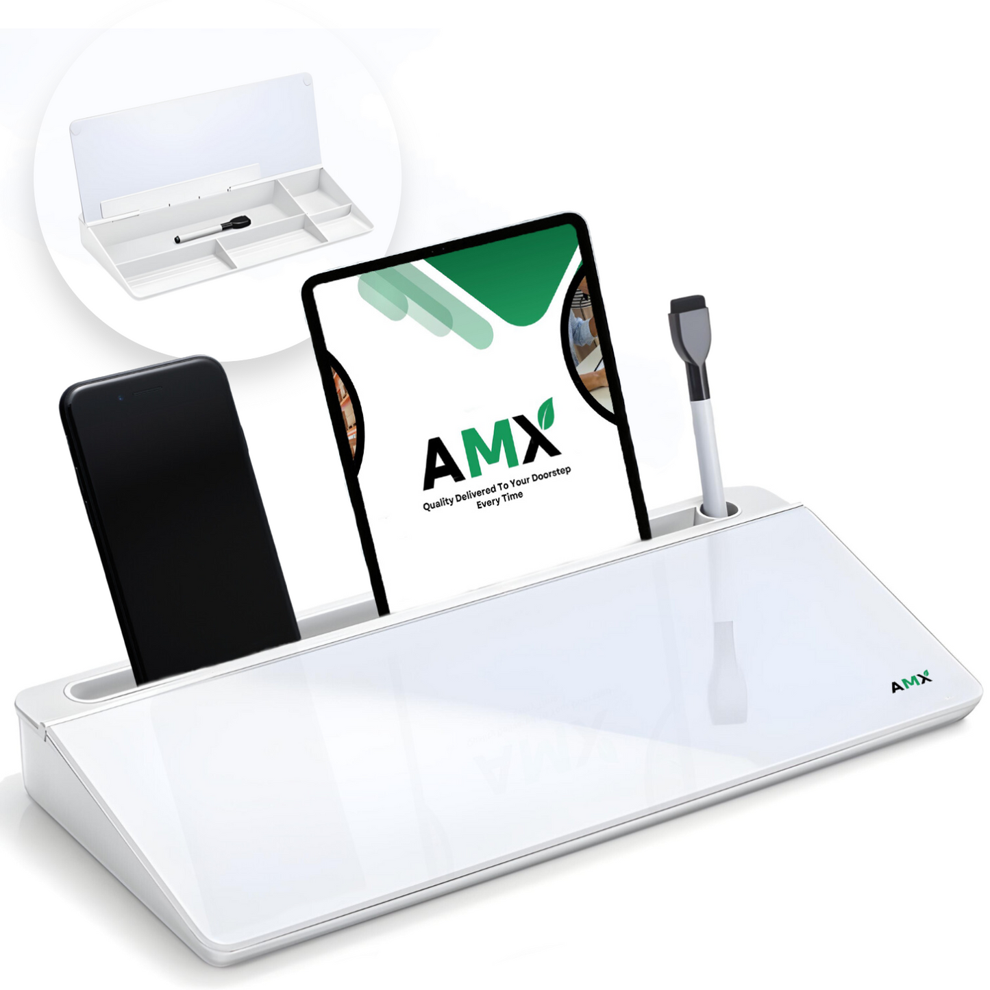 AMX® Small Glass Desktop Whiteboard