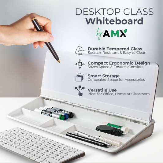 AMX® Small Glass Desktop Whiteboard