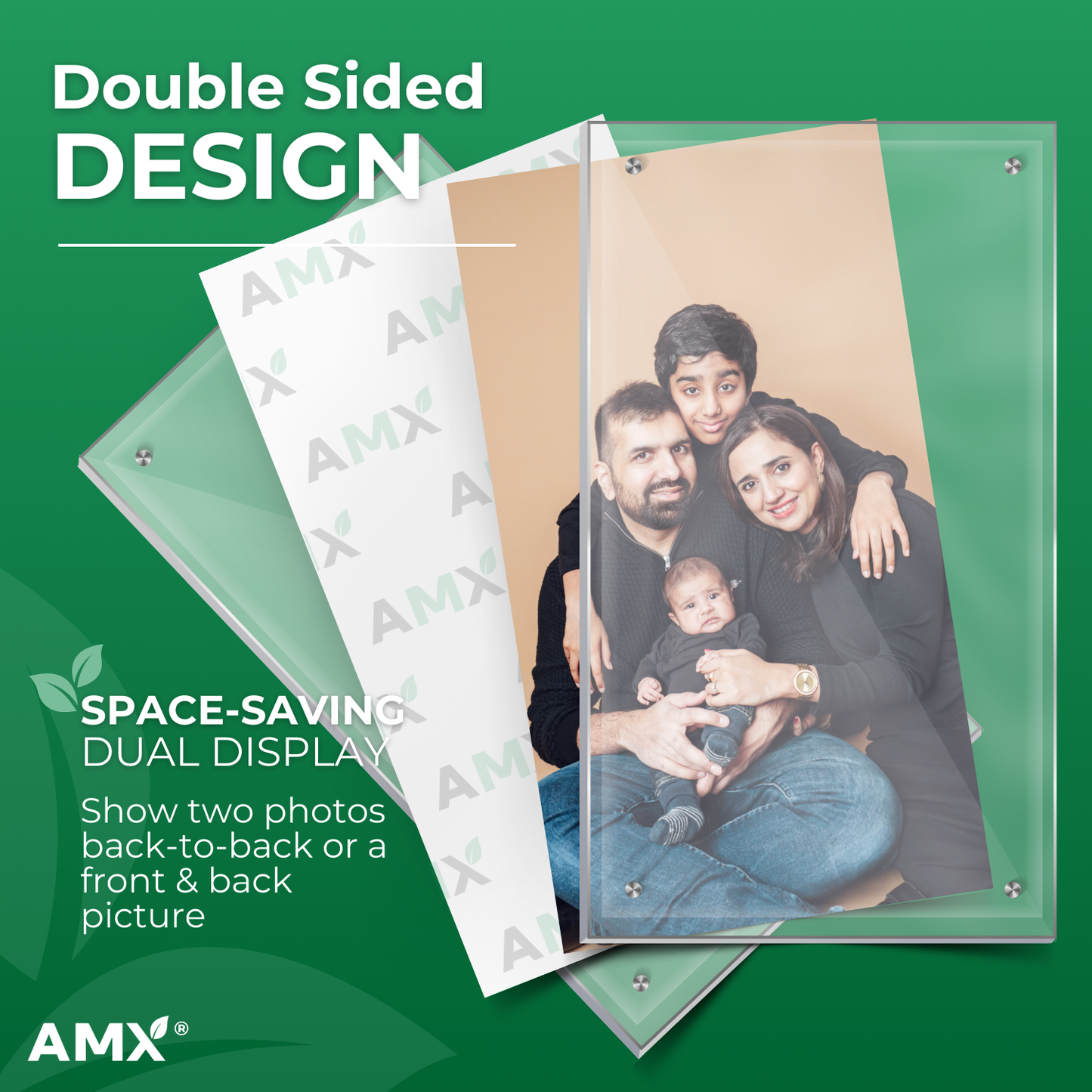 AMX® 5x7 Magnetic Acrylic Photo Resin Frame Display