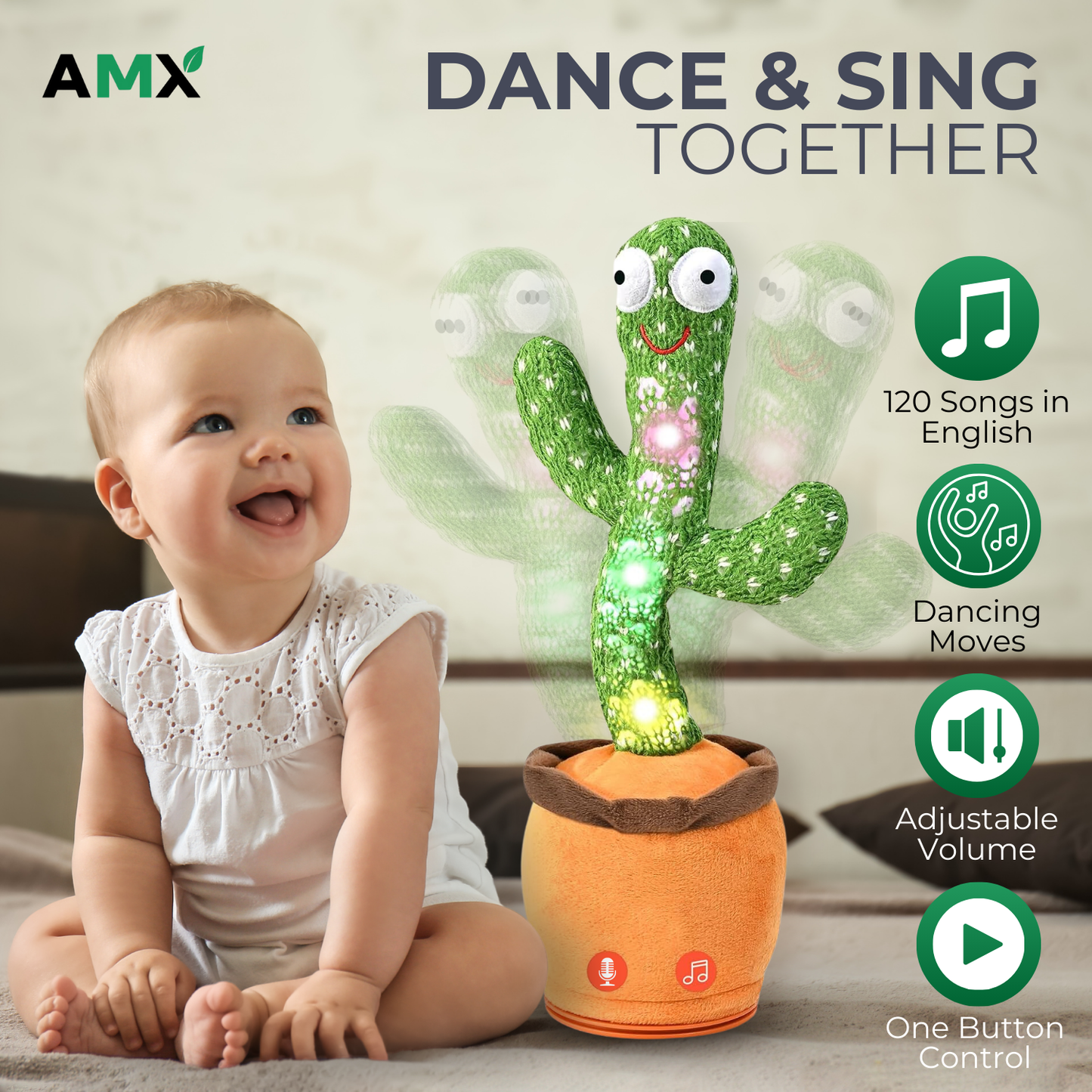 AMX® Dancing and Talking Cactus Toy