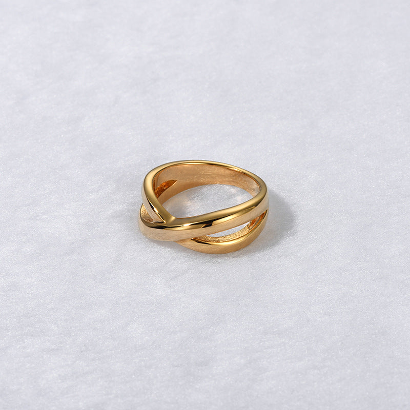 Smooth Cross Ring Women's Titanium Steel Index Finger Ring