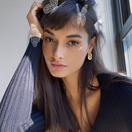 Metal Lock Copper Micro-set Earrings Niche Cold Wind Light Luxury High Sense Zircon Ear Jewelry