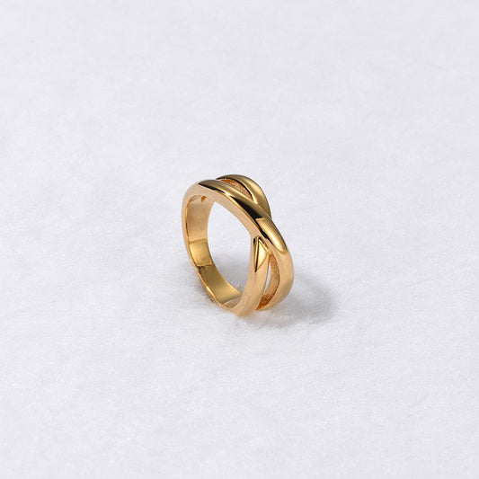 Smooth Cross Ring Women's Titanium Steel Index Finger Ring