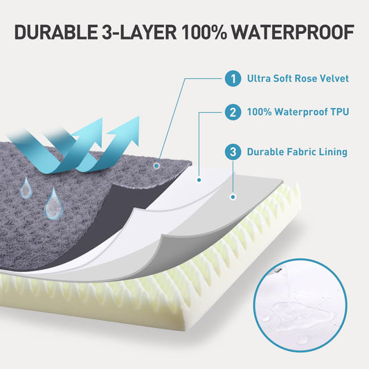 Four Seasons Universal Dog Mat Rose Velvet Detachable Cat Bed Waterproof Non-slip Oxford Cloth Pet Mat