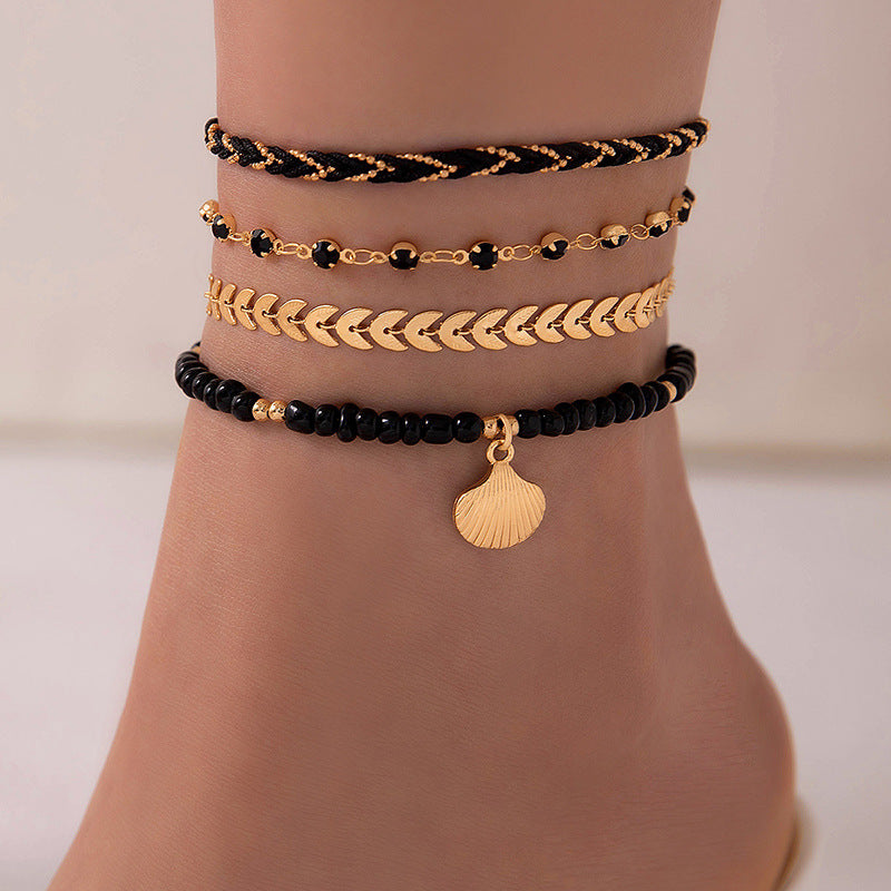 4pcs Set Bohemian Woven Rope Foot