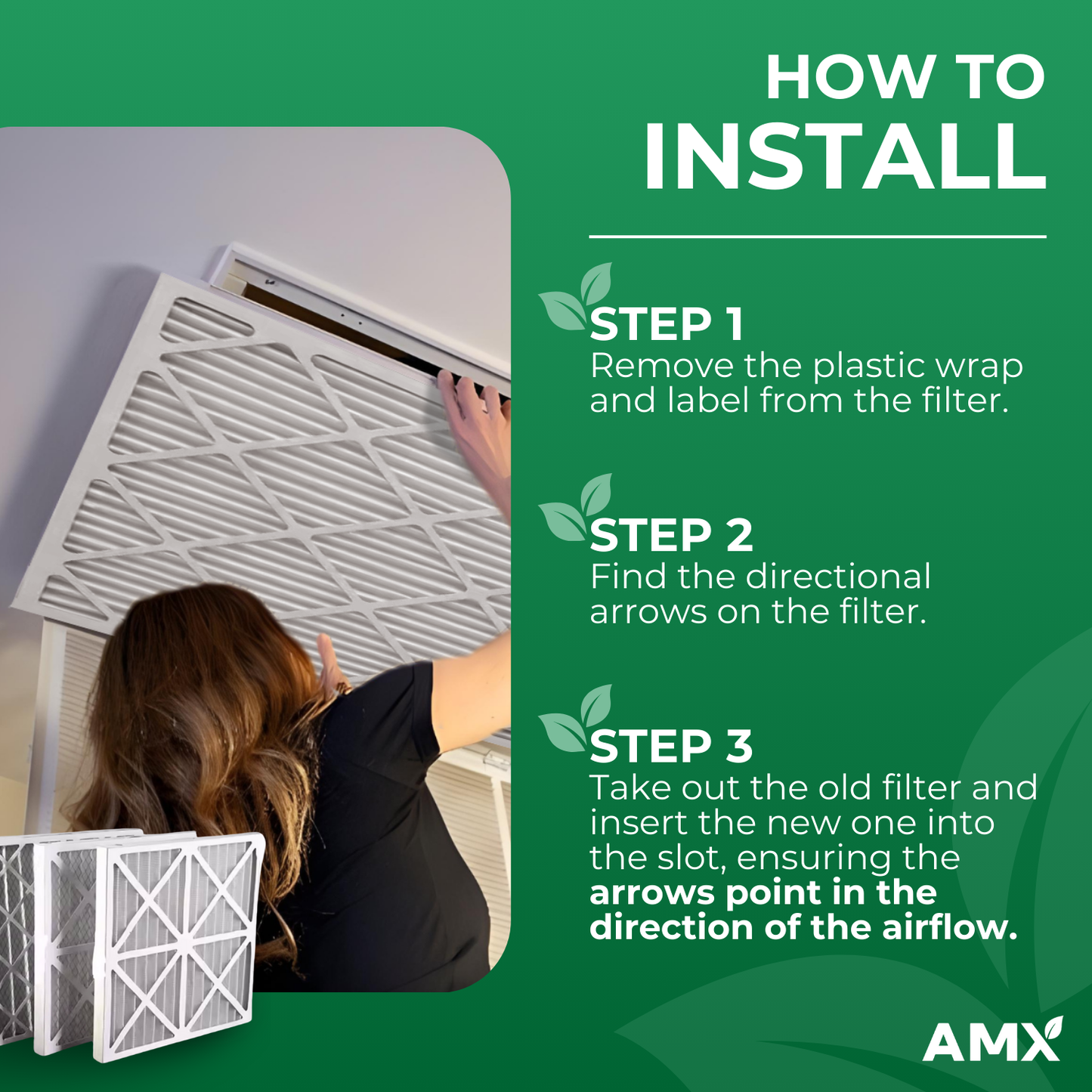AMX® 20x20x1 AC Furnace Air Filter, MERV 8, MPR 600