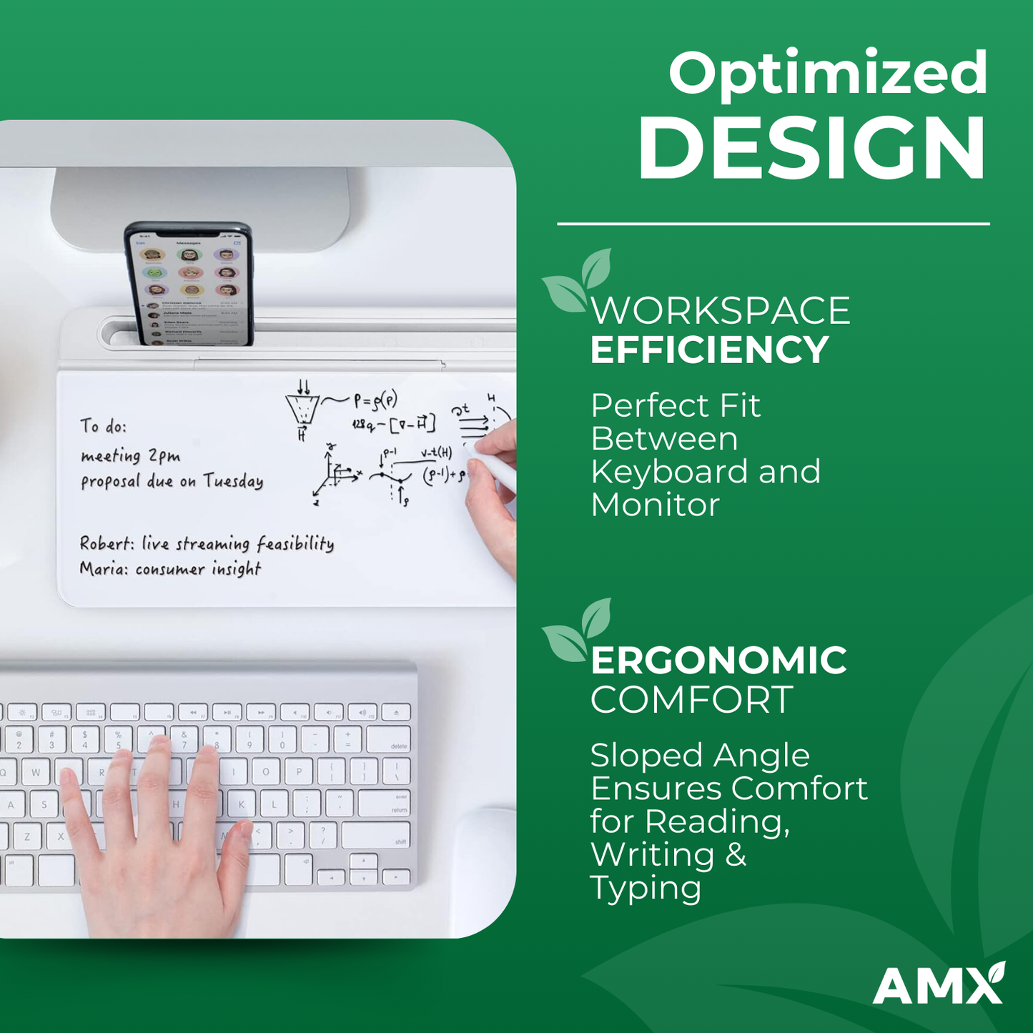 AMX® Small Glass Desktop Whiteboard