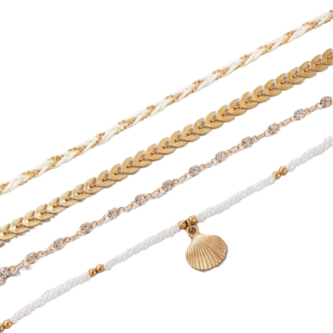 4pcs Set Bohemian Woven Rope Foot