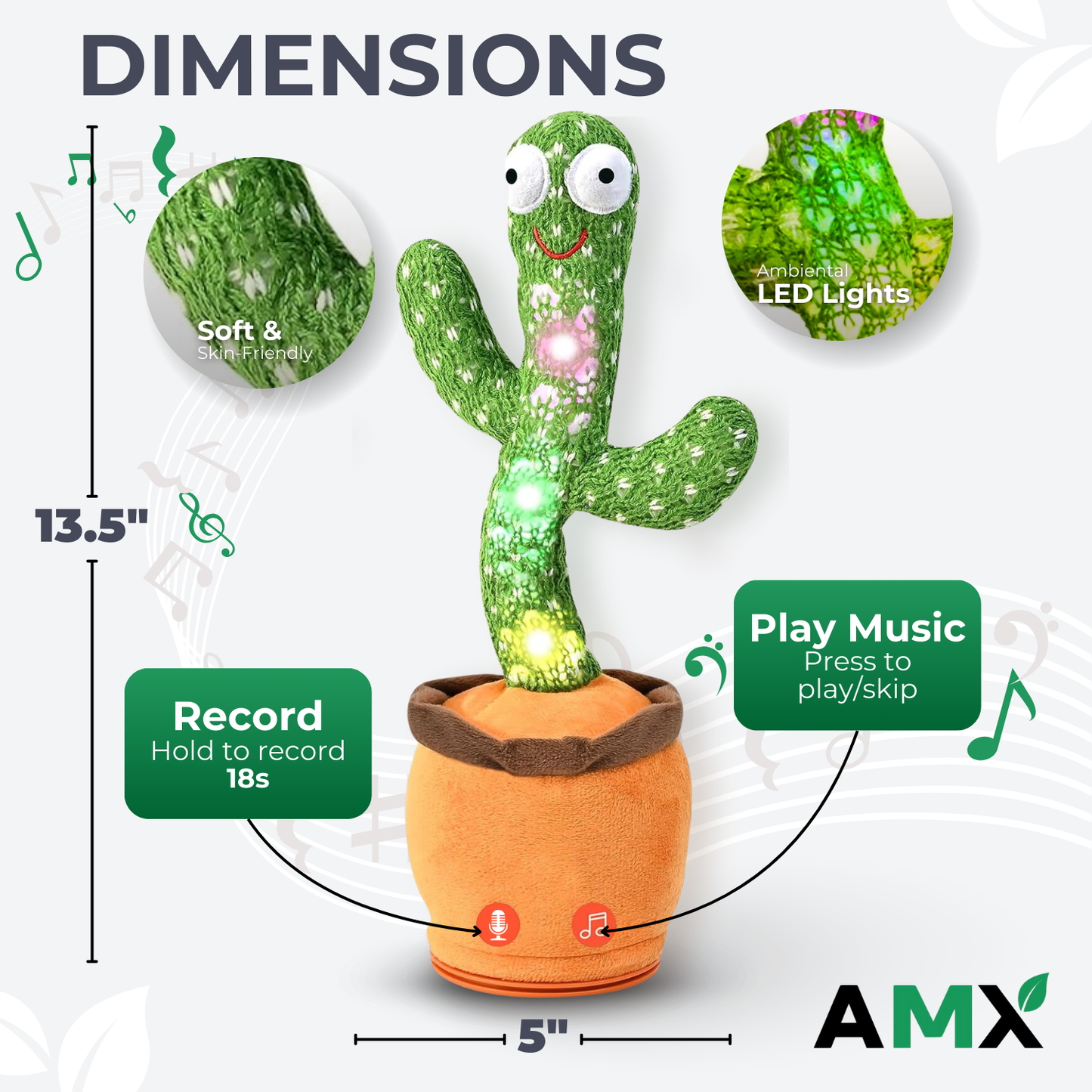 AMX® Dancing and Talking Cactus Toy