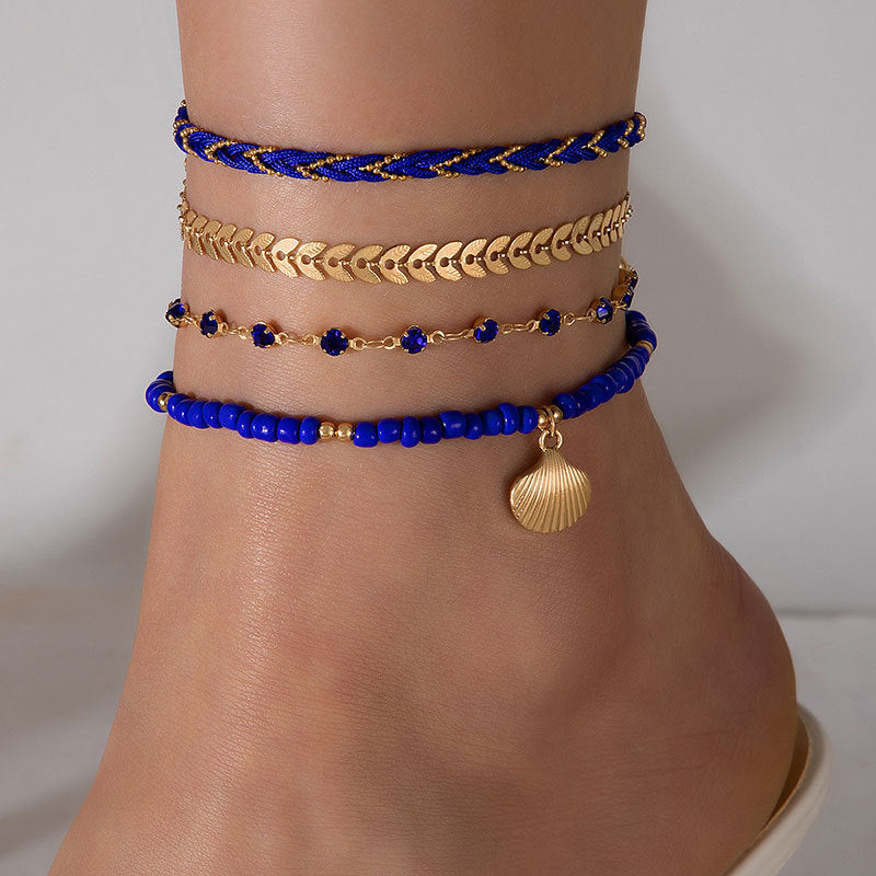 4pcs Set Bohemian Woven Rope Foot