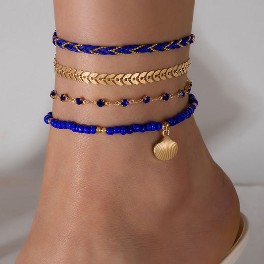 4pcs Set Bohemian Woven Rope Foot