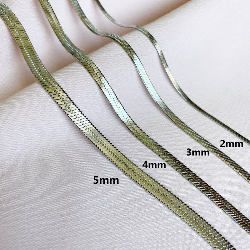 Stainless Steel Gold Blade Chain Necklace