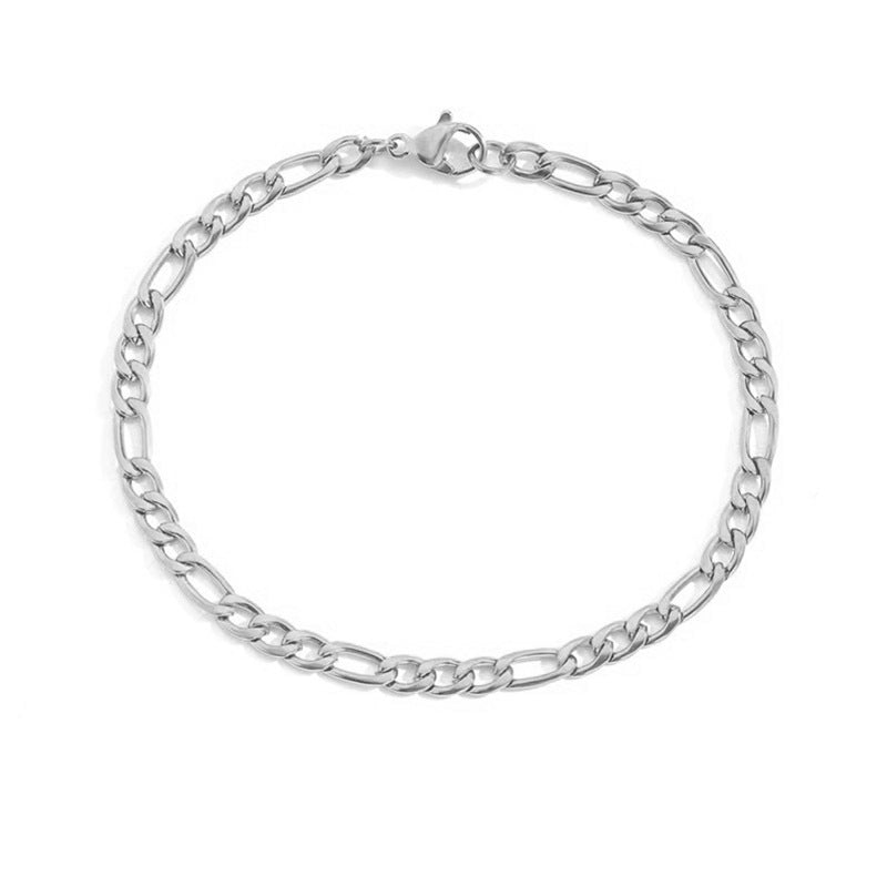 Stainless Steel Chain Gold Bracelet Couple Bracelet 4MM/6MM/8MM Figaro Chain Bracelet