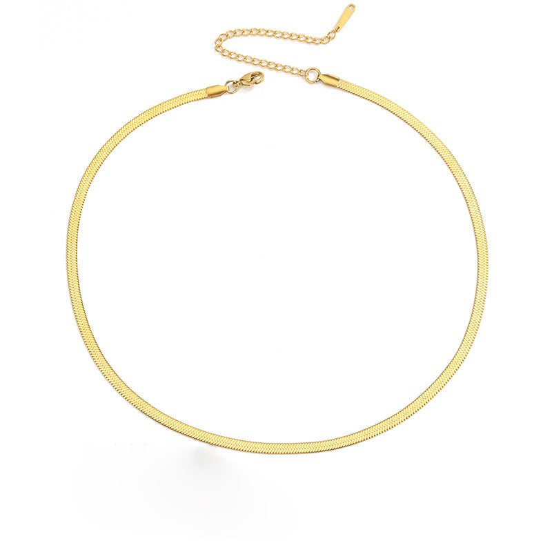 Stainless Steel Gold Blade Chain Necklace