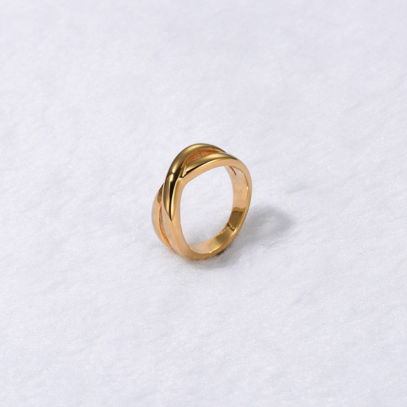 Smooth Cross Ring Women&#039;s Titanium Steel Index Finger Ring