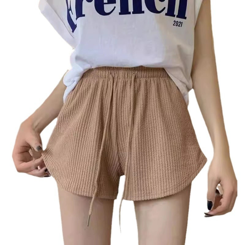 Women Shorts Waffle New Summer High Waist Plus Size Shorts Internet Celebrity Fitness Sports Pants Loose Casual Pants