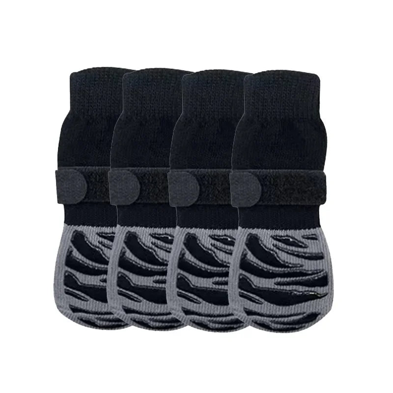 Large Medium Dog Anti-Slip Socks Pet Socks Dog Shoe Covers Outdoor Tie Breathable Waterproof Dog Shoes Cotton Rubber Knitted